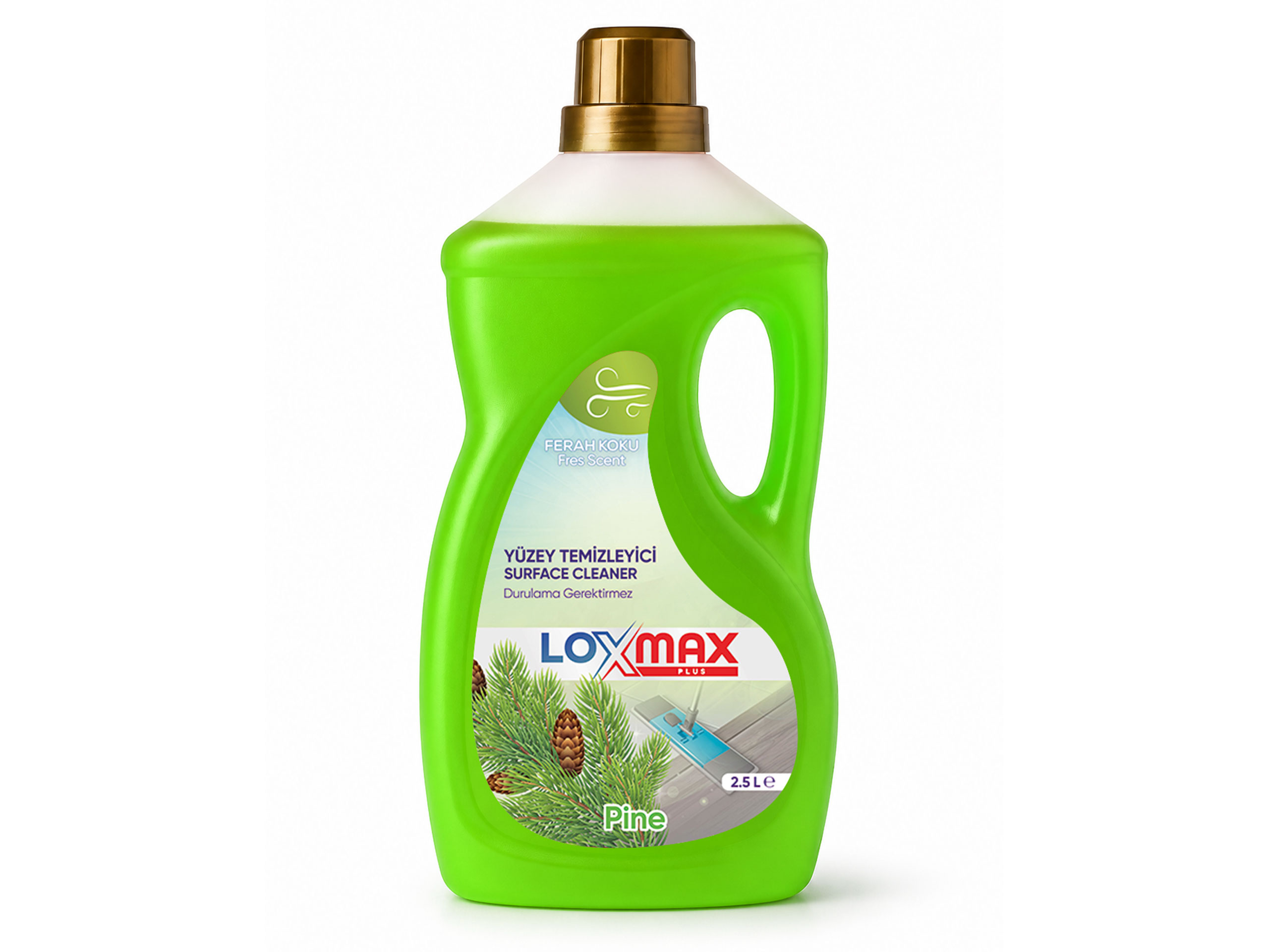 Loxmax Plus Pine-Scented Surface Cleaner 2.5 L | Loxmax | Profesyonel Temizlik ve Hijyen Ürünleri Üreticisi | Endüstriyel Çamaşır Suları, Güçlü Yüzey Temizleyiciler, Lavabo ve Gider Açıcılar, Etkili Bulaşık Yıkama Ürünleri ve Tamamlayıcı Temizlik Çözümleri ile Türkiye Geneli Kaliteli Üretim ve Güvenilir Tedarik